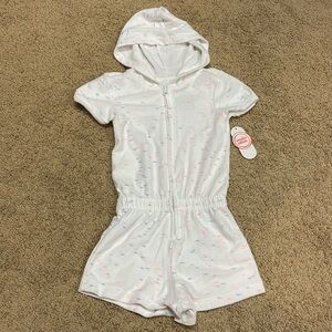 Wonder nation hooded terry romper